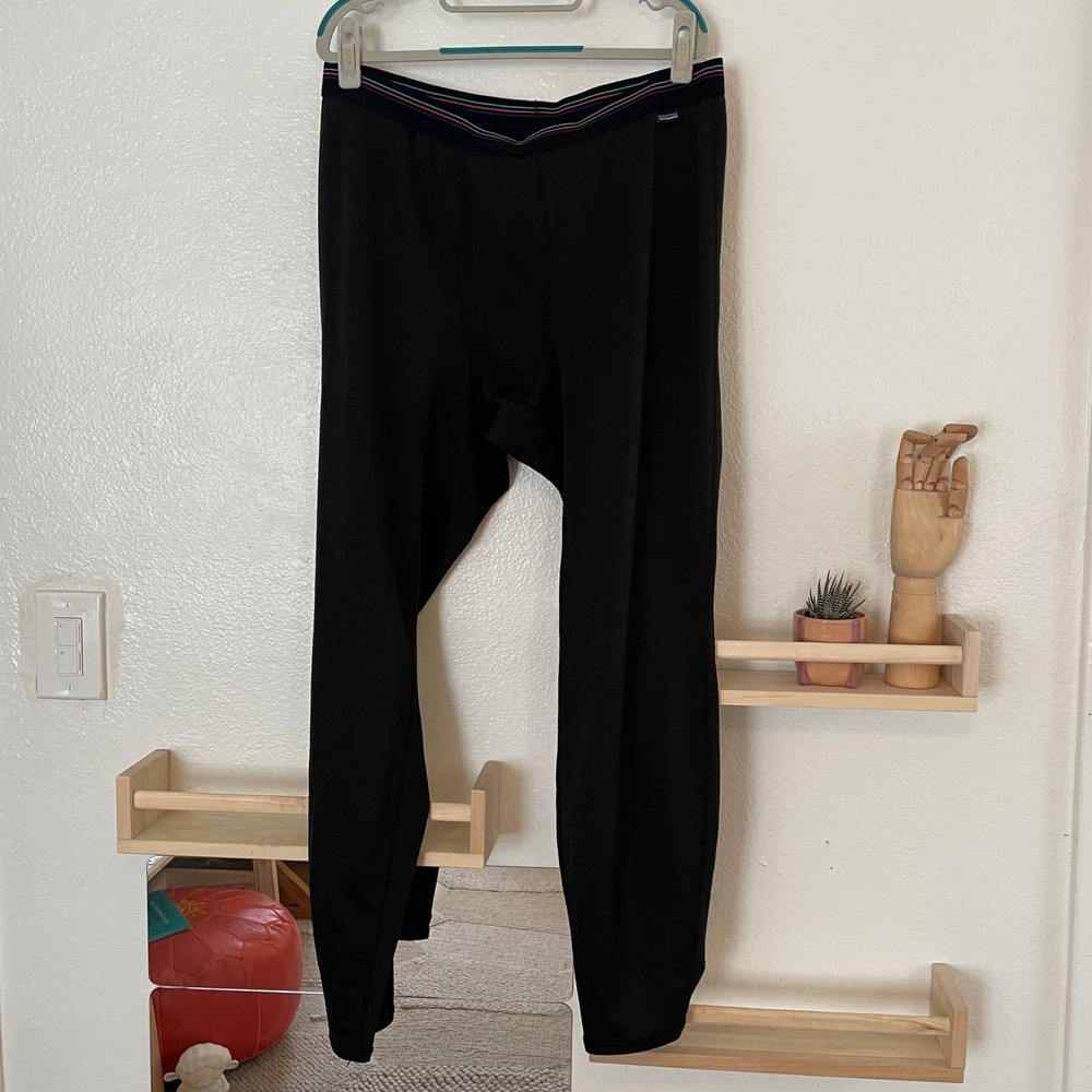 Patagonia Capilene Midweight Baselayer Thermal Leggings‎ Black Mens XL